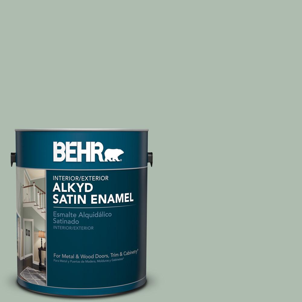 Behr 1 Gal 450e 3 Southern Breeze Satin Enamel Alkyd Interior 450e 3 Southern Breeze Satin Enamel Alkyd Interior Exterior