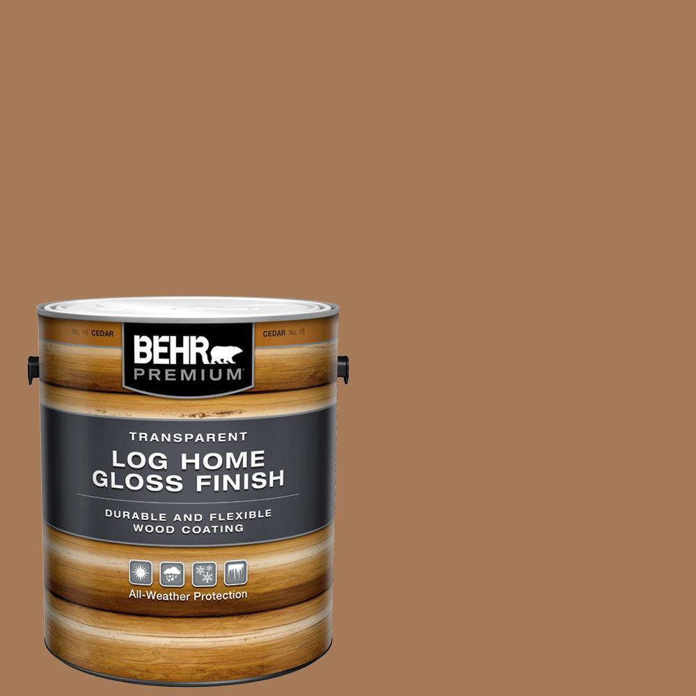 BEHR PREMIUM 1 gal. Cedar Clear Gloss Finish Log Home-01601 - The Home ...