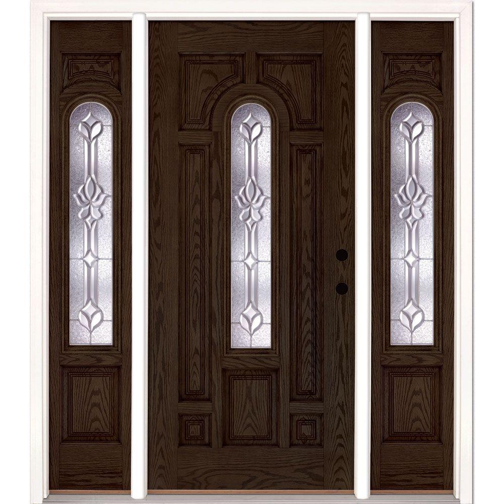 Feather River Doors 67.5 in.x81.625 in. Medina Zinc Center Arch Lite