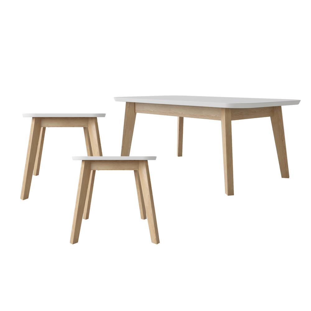 Handy Living Aryanna in White 3Piece Wood Nesting Tables A148801 The Home Depot