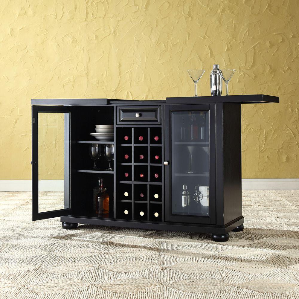 Home Decorators Collection Jamison Black Bar with Expandable Storage