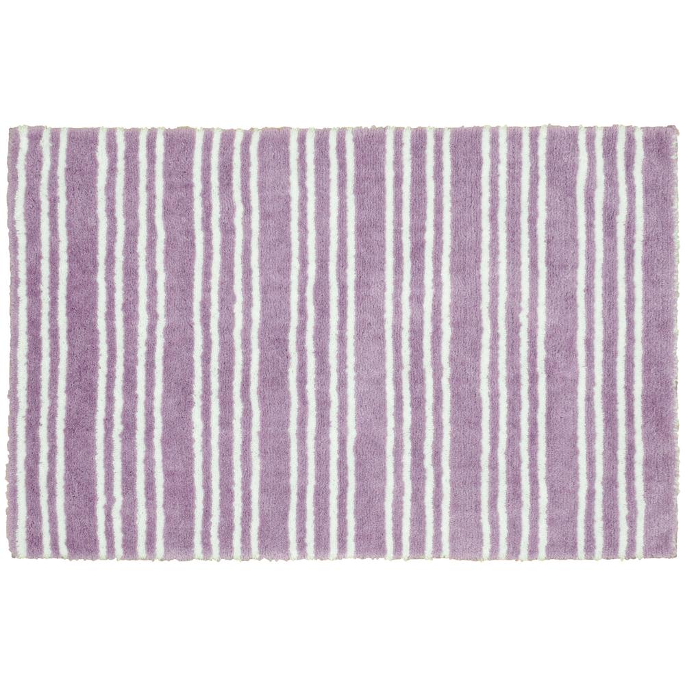 Garland Rug Baha Mar Purple White 24 In X 40 In Striped Nylon