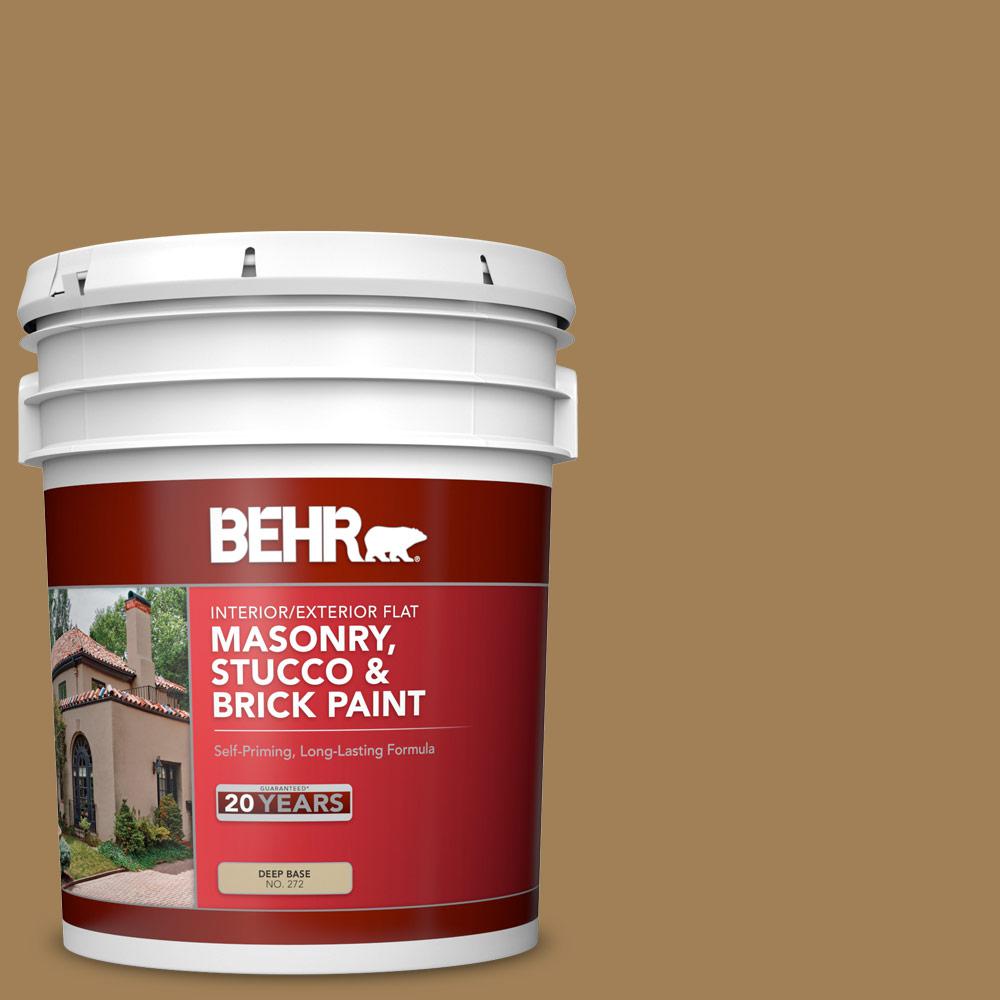 BEHR 5 gal. MS45 Tuscany Gold Flat Interior/Exterior Masonry, Stucco