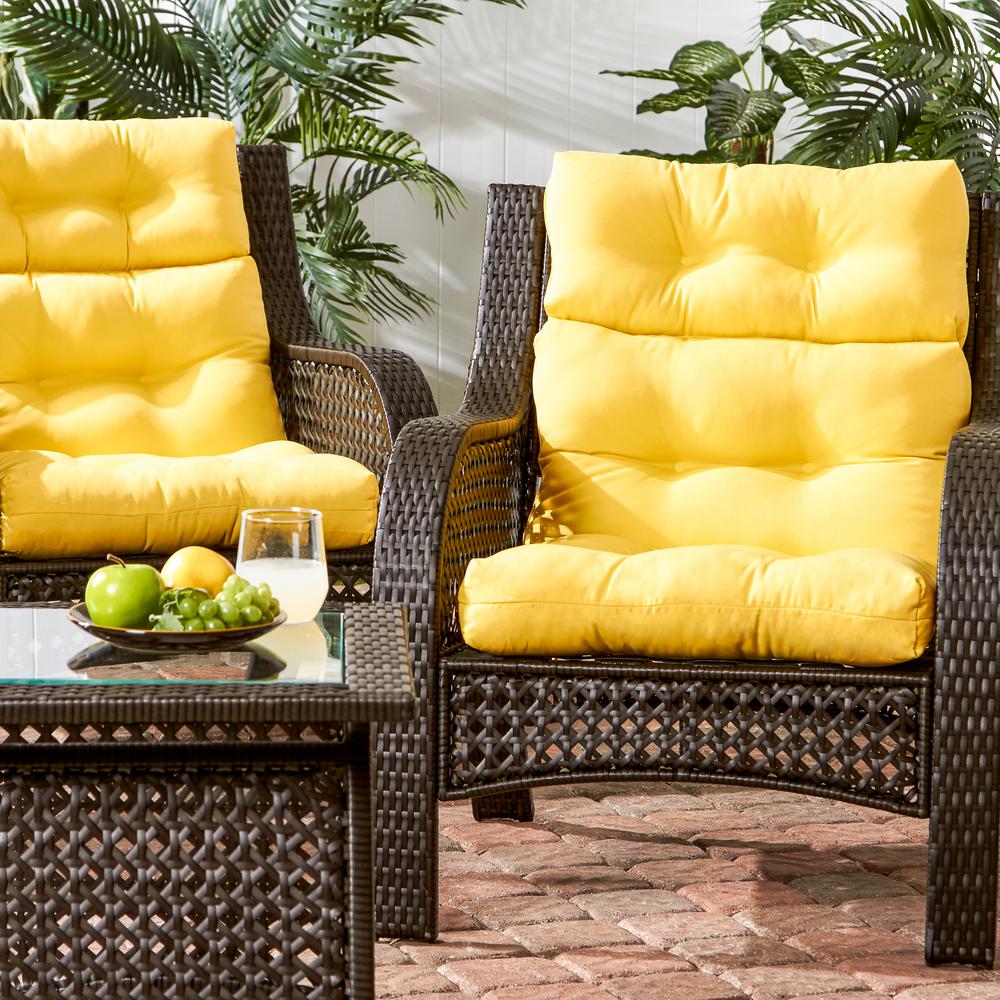 Greendale Home Fashions Solid Sunbeam Outdoor High Back Dining Chair Cushion 2 Pack Oc6809s2 The Depot Greendale Home Fashions Solid Sunbeam, Sunbeam Patio Furniture
