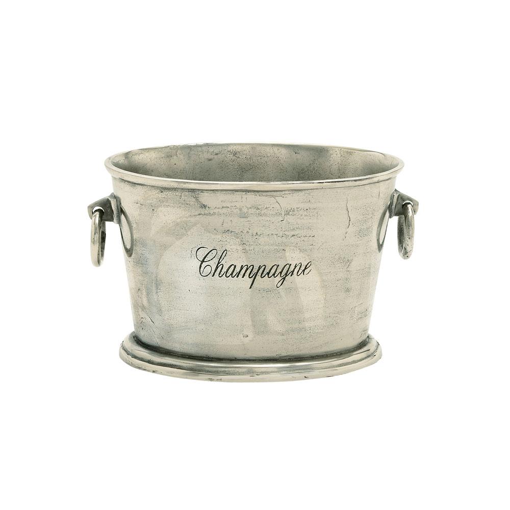 Litton Lane Silver Aluminum Bucket Wine Cooler With Loop Swing Litton Lane Silver Aluminum Bucket Wine Cooler With Loop Swing Handles