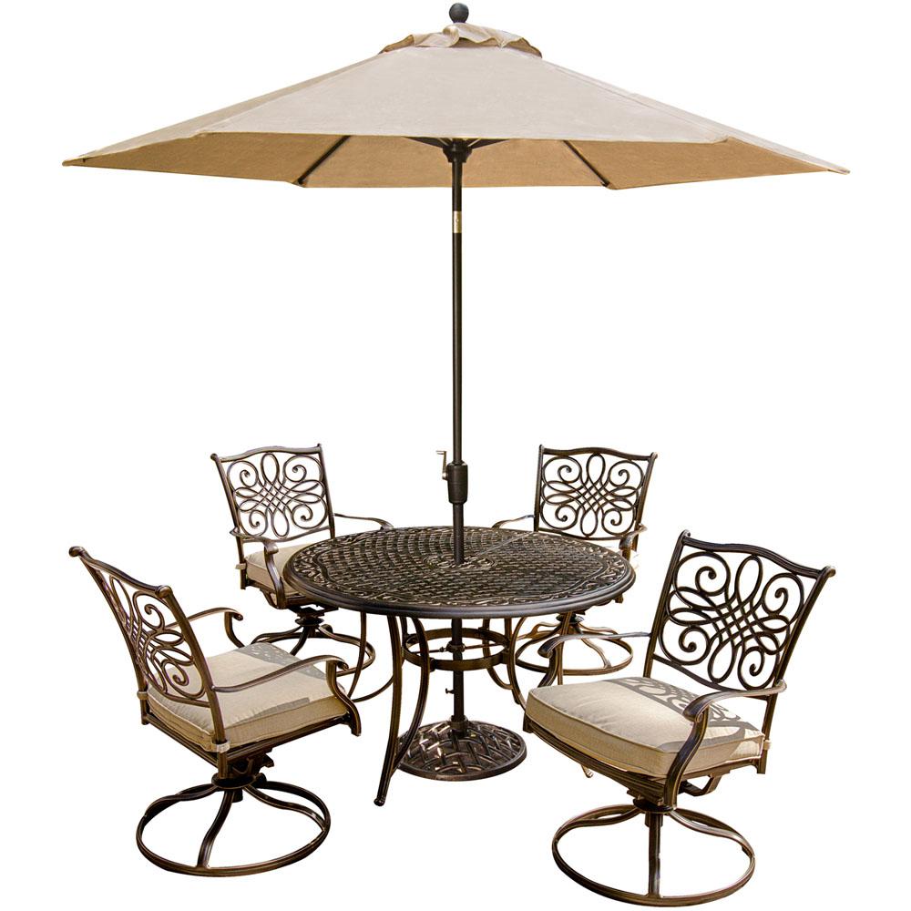 Hanover Traditions 5 Piece Outdoor Patio Dining Set And Umbrella With Natural Oat Cushions Traditions5pcsw Su The Home Depot - 5 Piece Outdoor Patio Set With Umbrella Hanover Traditions 5 Piece Outdoor Patio Dining Set And Umbrella With Natural Oat Cushions Traditions5pcsw Su The Home Depot - 5 Piece Outdoor Patio Set With Umbrella