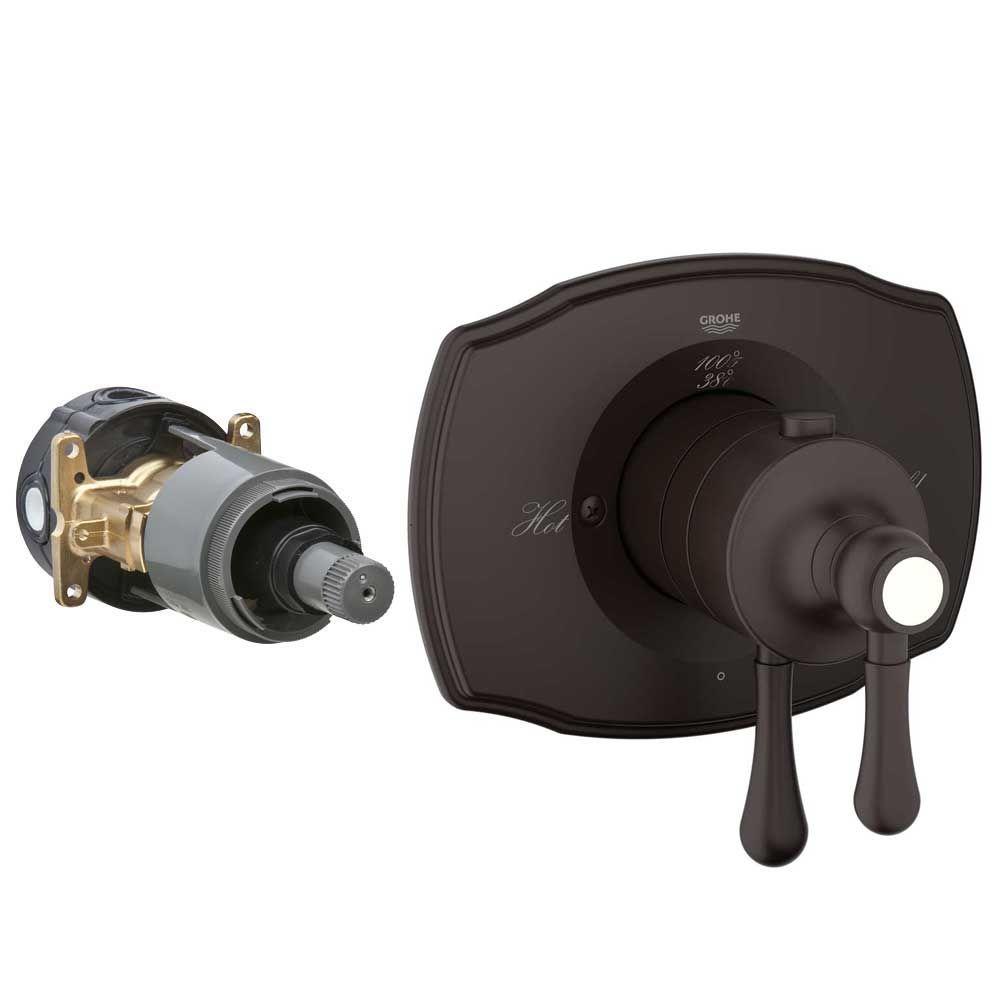Grohe 2 Handle Grohflex Universal Rough In Box Thermostatic Valve Grohe 2 Handle Grohflex Universal Rough In Box Thermostatic Valve Trim Kit Oil