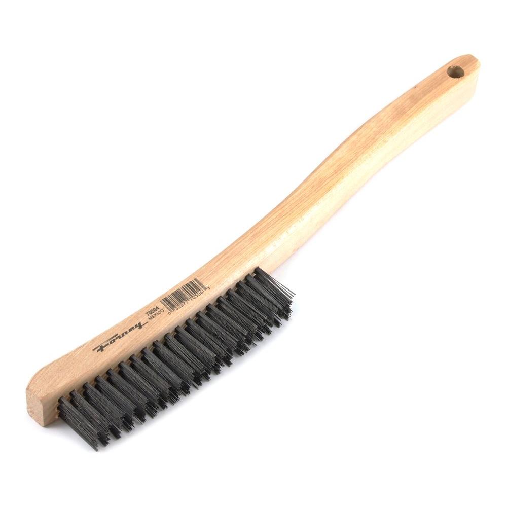 Lincoln Electric Wood-Handled Brass Bristle Brush-KH583 - The Home Depot