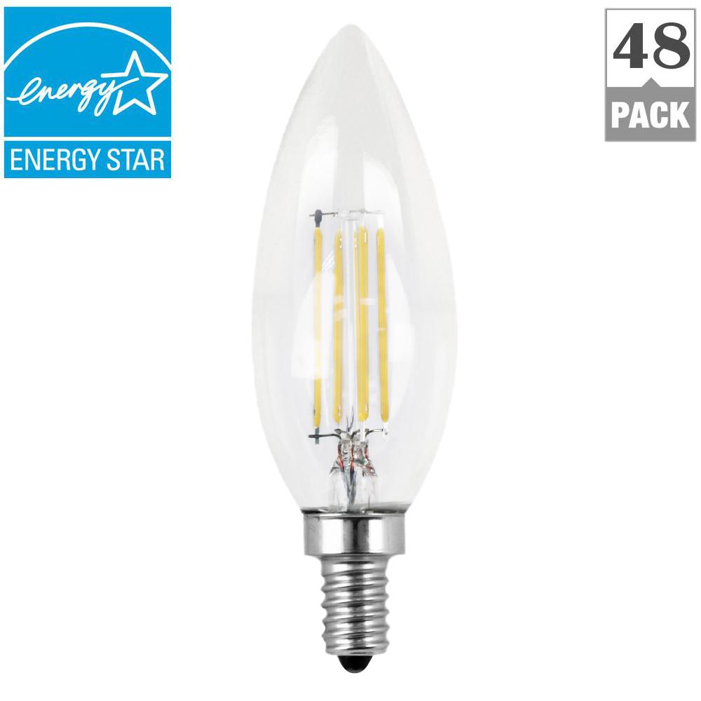 Feit Electric 60w Equivalent Daylight 5000k B10 Candelabra Feit Electric 60w Equivalent Daylight 5000k B10 Candelabra Dimmable Filament Led Clear Glass Light