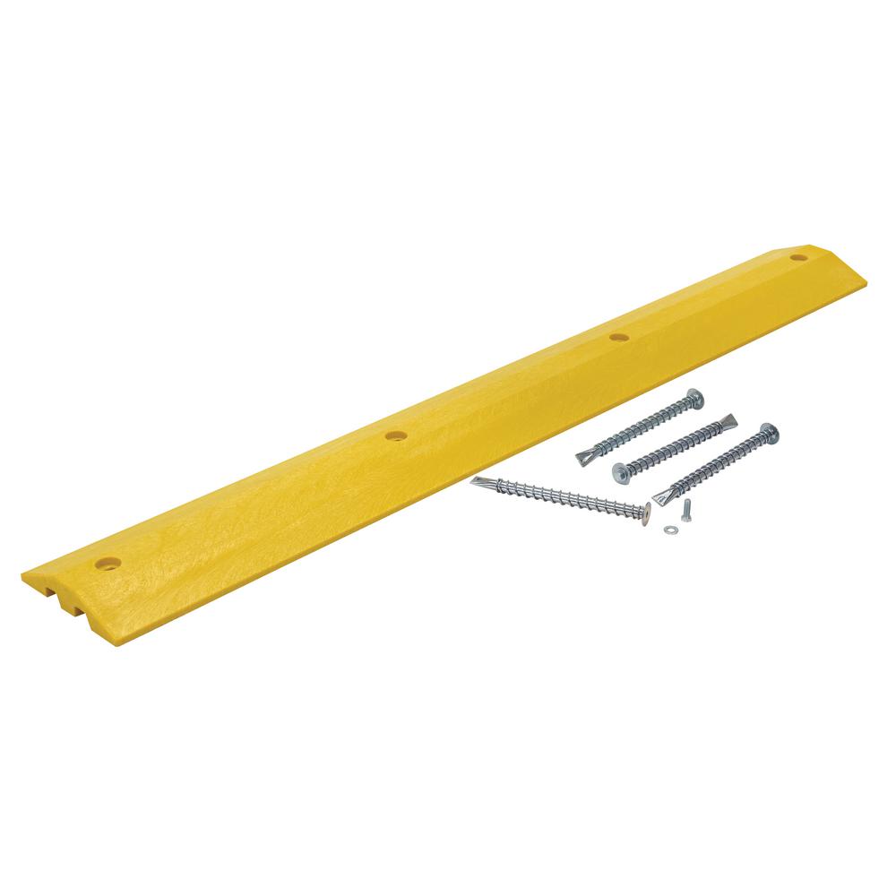 10 Width Vestil SBHA-48 Yellow Heavy Duty Speed Bump 48 Length Asphalt Hardware