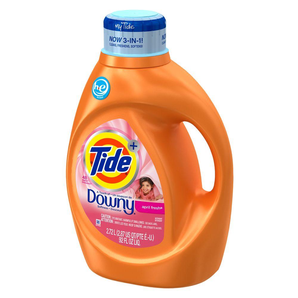 Tide 92 oz. April Fresh HE Liquid Laundry Detergent with Downy (48 Load