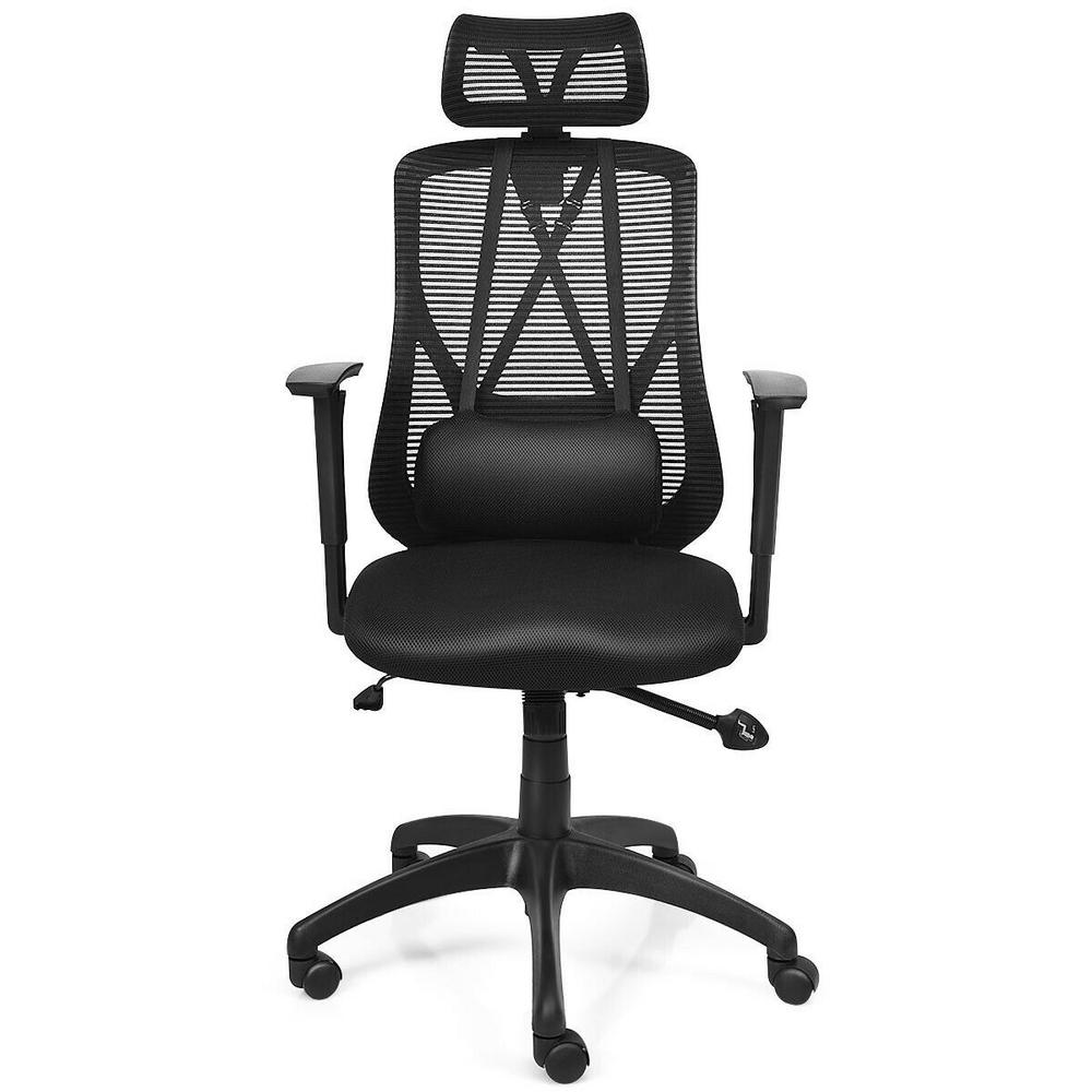 Boyel Living Black Adjustable Backrest Home Office Mesh Chair Swivel Chair Hysn 63656 The Home Depot