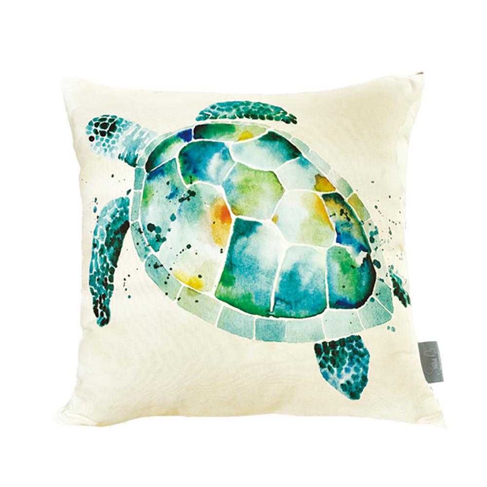 Sara B Sea Turtle Multicolored Standard Throw Pillow Sbp1tle20