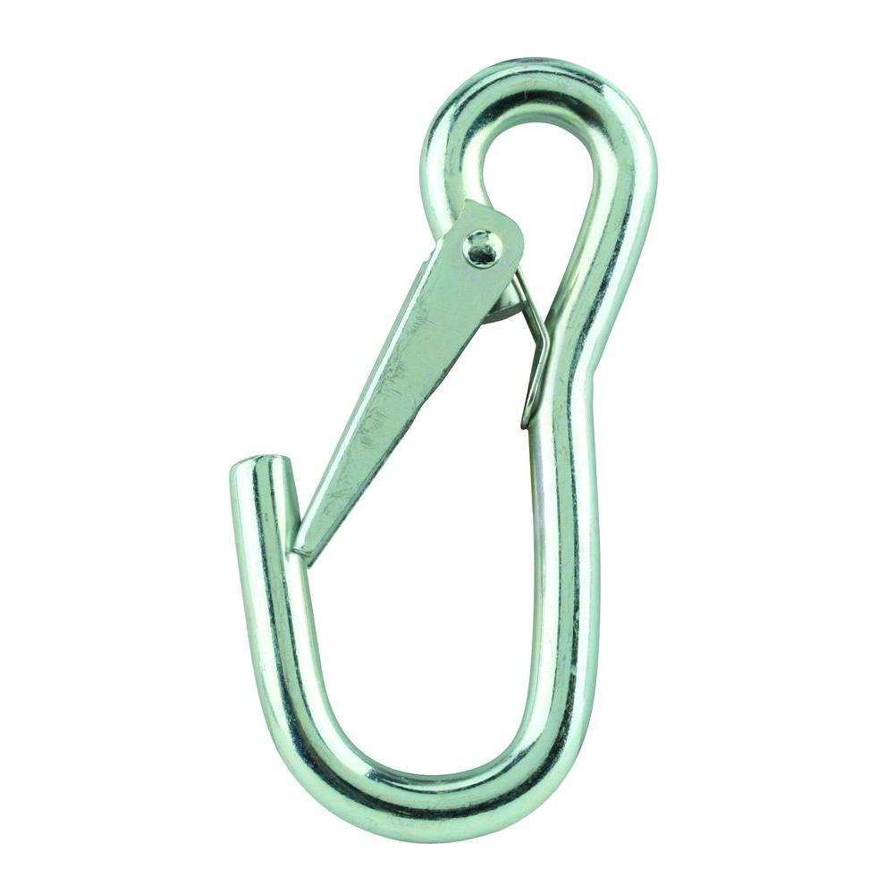Everbilt 9 16 In X 4 In Zinc Plated Round Fixed Eye Snap Hook 42834 The Home Depot