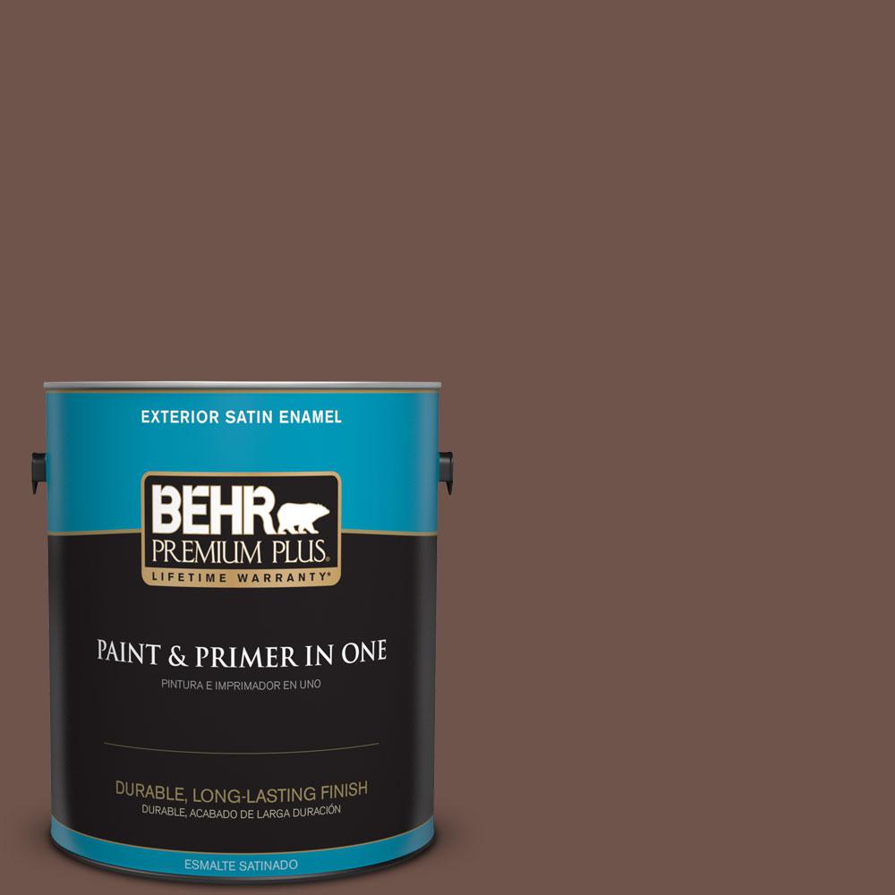 Behr Premium Plus 1 Gal N150 6 Coffee Beans Satin Enamel Exterior N150 6 Coffee Beans Satin Enamel Exterior Paint And Primer In One