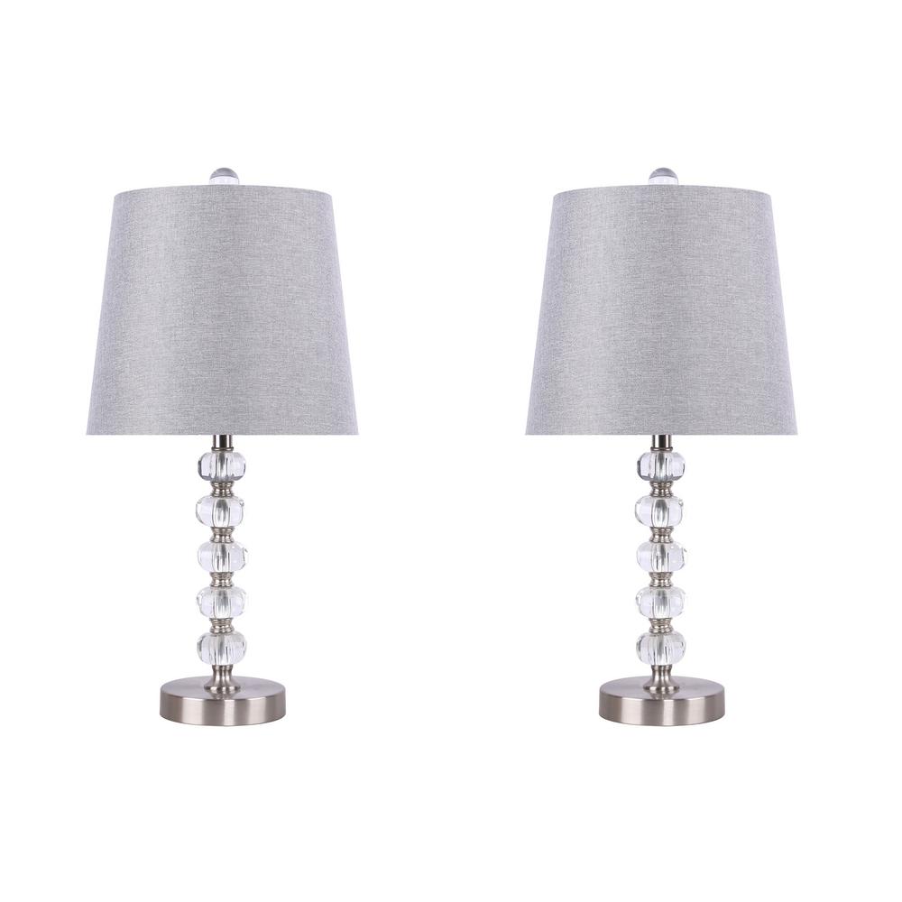 GRANDVIEW GALLERY Table Lamps Lamps The Home Depot   Brushed Nickel Grandview Gallery Table Lamps Ca90042s 64 400 