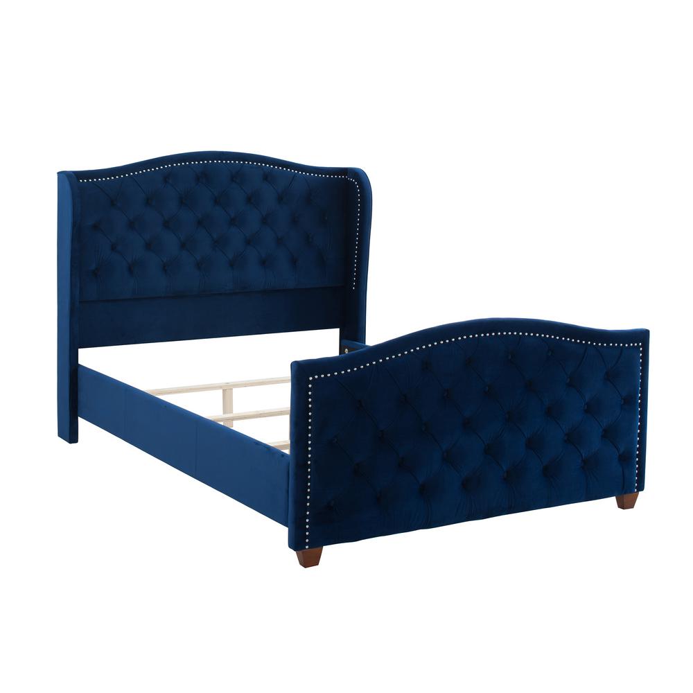 Jennifer Taylor Marcella Navy Blue Queen Upholstered Bed-52130-3-859-2