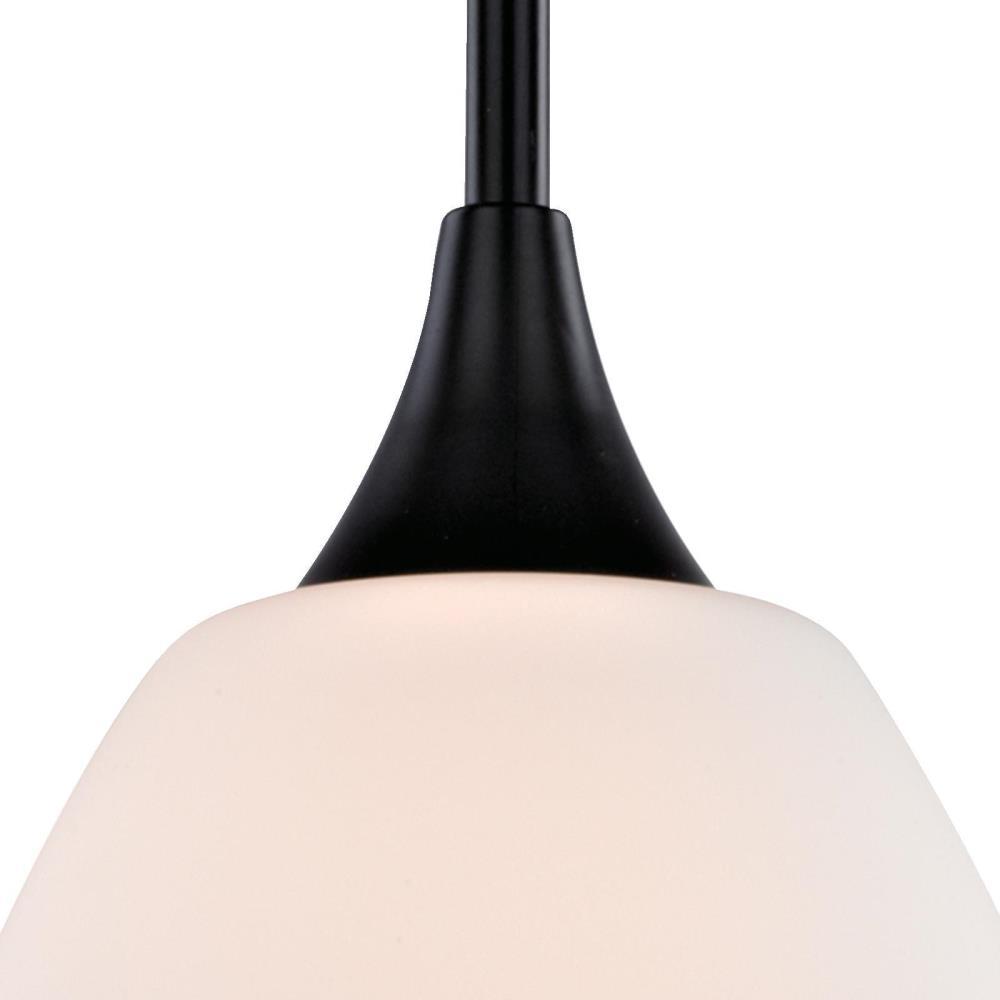 6309300 One-Light Indoor Mini Pendant Matte Black Finish with Frosted Opal Glass