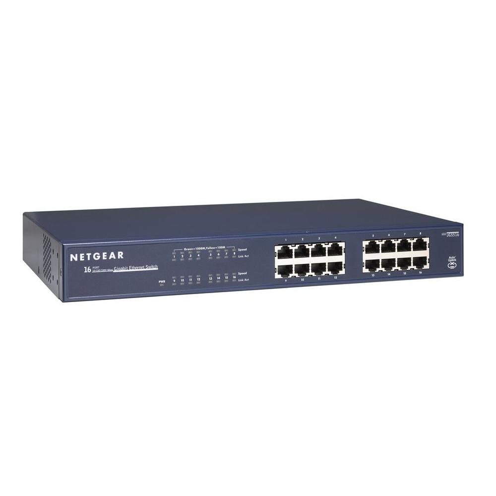 network home switch depot 16 Plug Play 10/100/1000Mbps Netgear Port and Ethernet