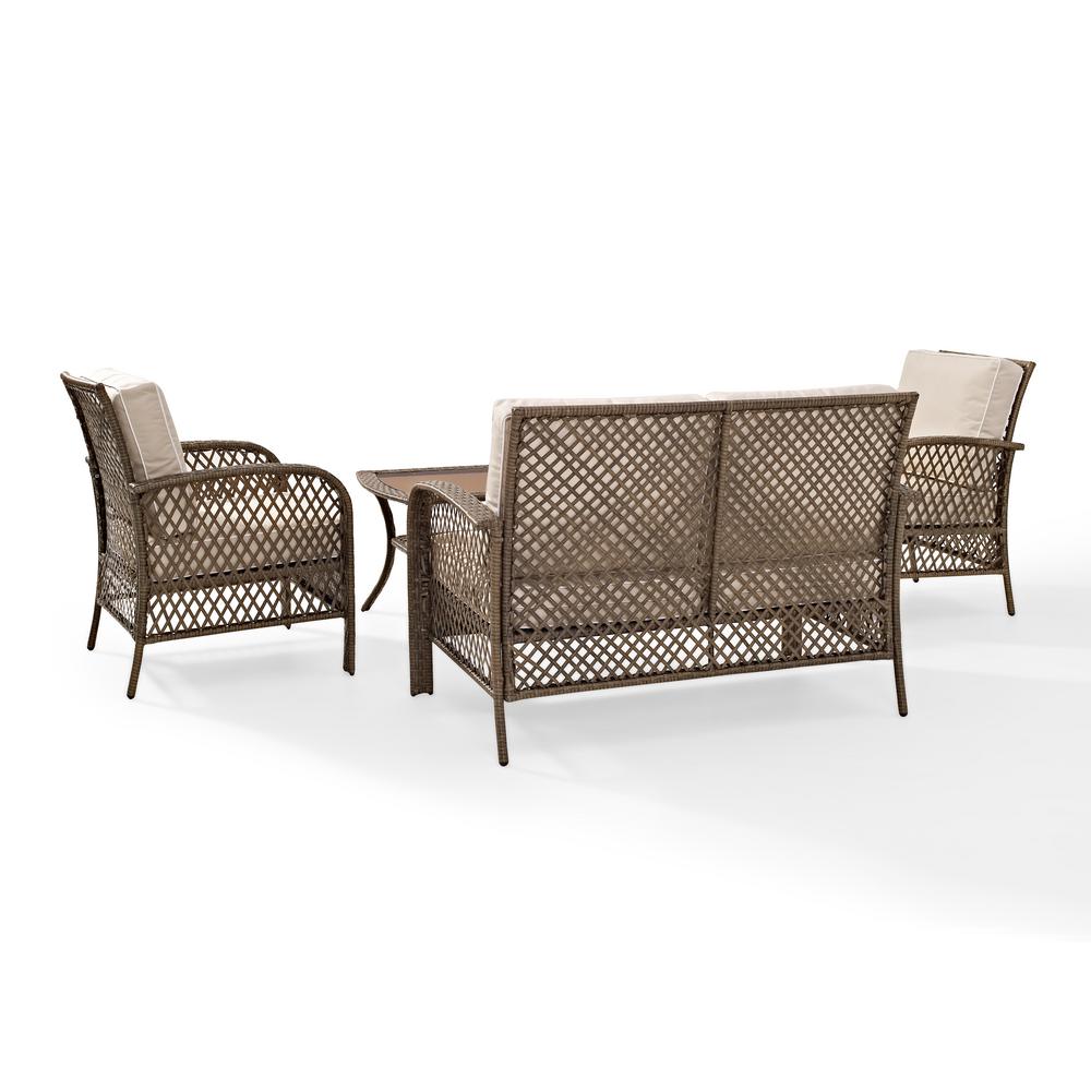 Crosley Tribeca 4 Piece Wicker Outdoor Patio Seating Set With Sand Cushions Ko70037dw Sa The Home Depot