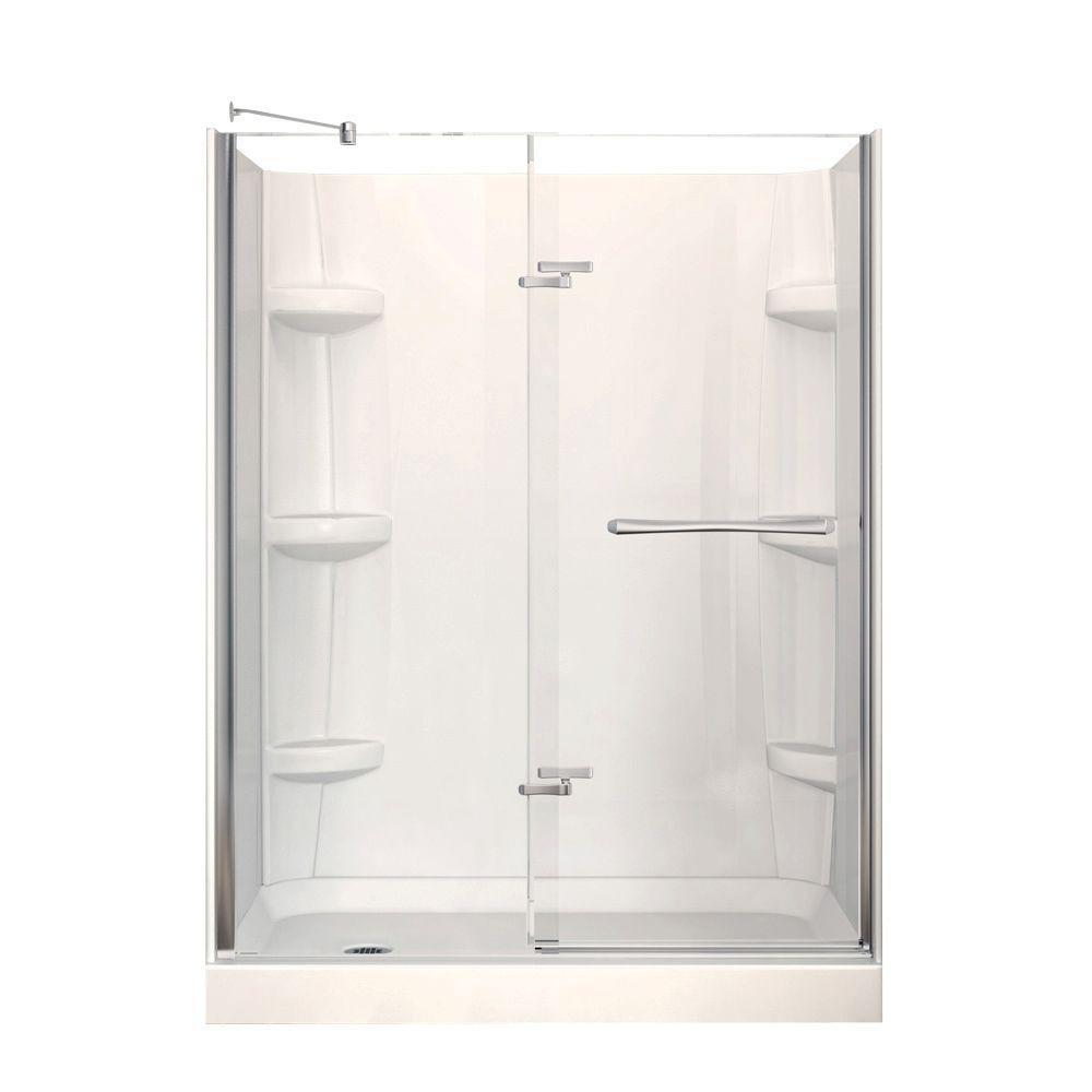 Shower Stalls Kits Showers The Home Depot Reveal 30 In X 60 76 5 Left Drain