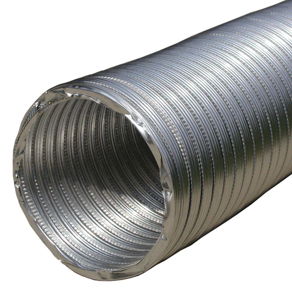 Everbilt 4 in. x 6 ft. Semi-Rigid Aluminum Duct with Collars ...