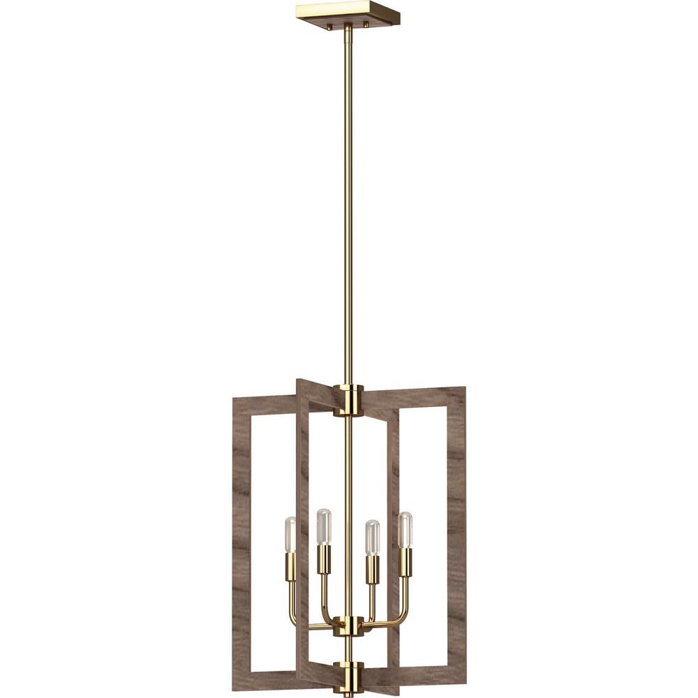 Volume Lighting Nina 4 Light Pecan And Antique Gold Indoor Mini Chandelier Volume Lighting Nina 4 Light Pecan And Antique Gold Indoor Mini Chandelier