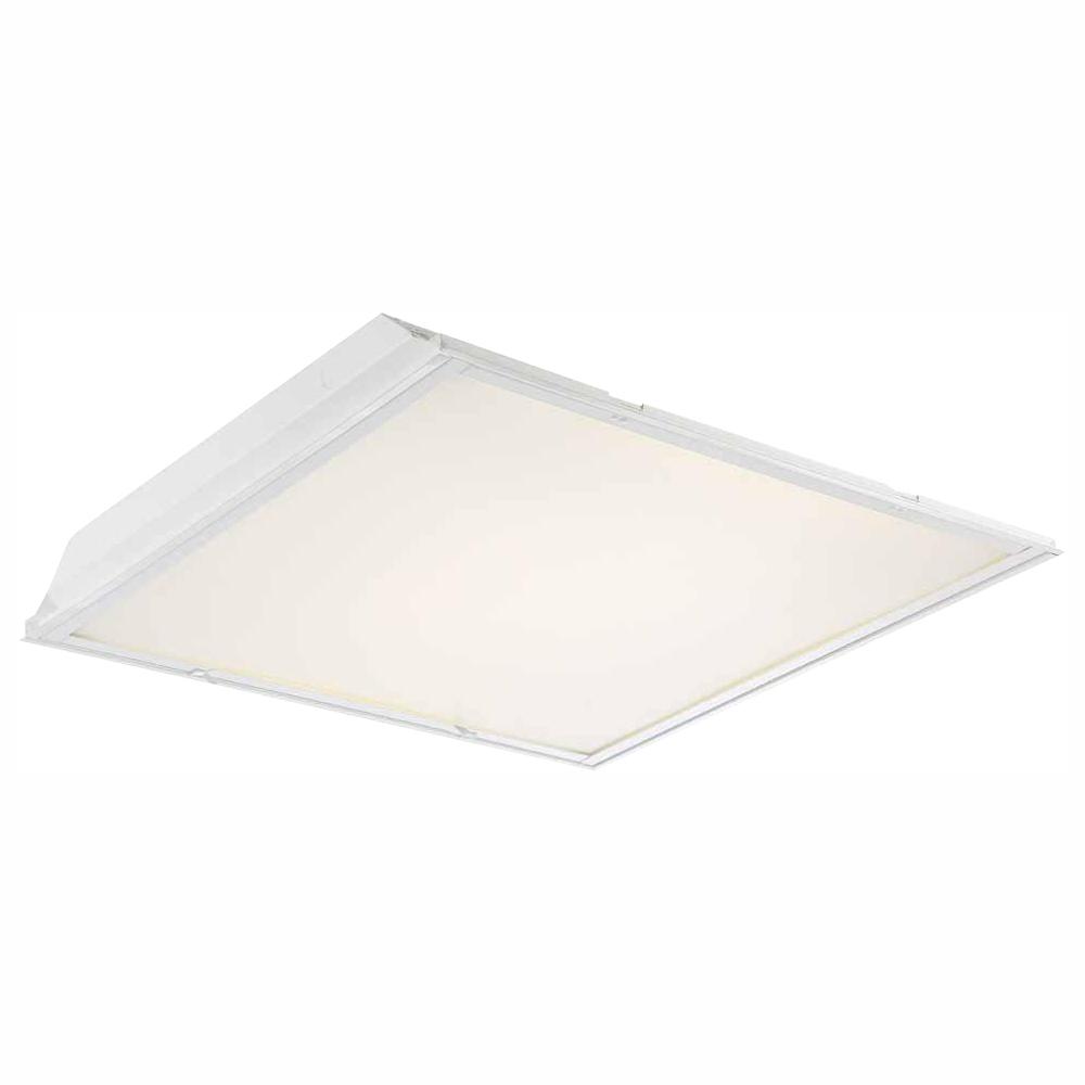 Commercial Electric 2 Ft X 2 Ft 96 Watt Equivalent White Lens Integrated Led Commercial Grid Ceiling Troffer