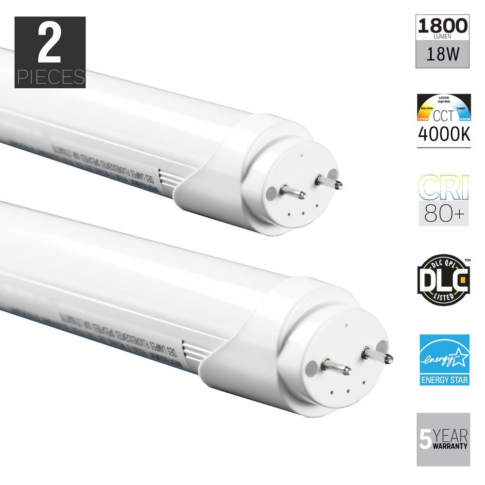 Indoor Outdoor Fluorescent Light Bulbs The Home Depot 18w T8 Nature White Linear Fluorescent Light Bulb 2 Pack