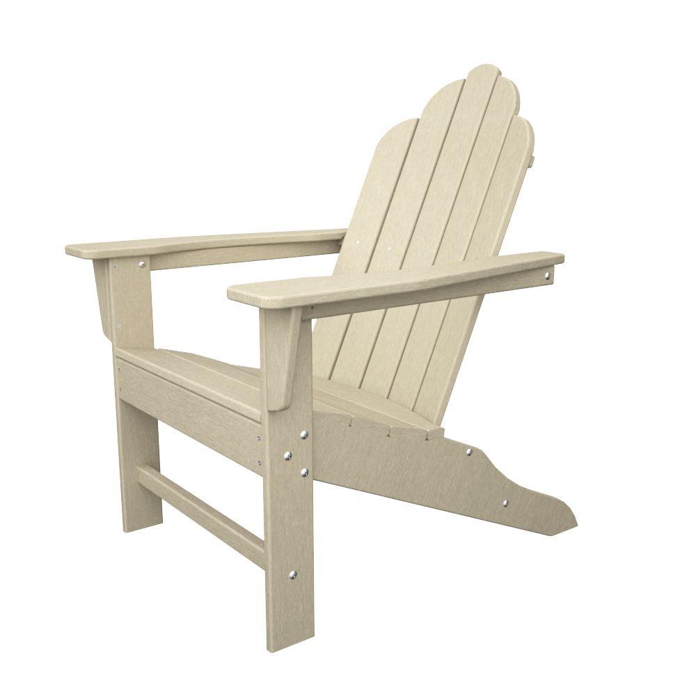 Polywood Long Island Sand Plastic Patio Adirondack Chair Eca15sa