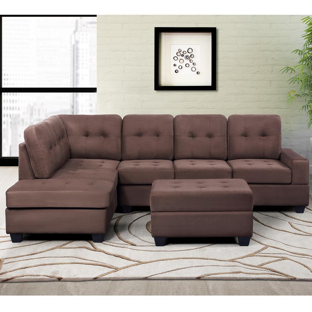 Furniture Brown Sectional Sofa 3 Seat Sets With Reversible Chaise Lounge Storage Ottoman And Cup Holders For Living Room Home Kitchen Dwarke Com - Chaise Lounge Sofa With Storage Furniture Brown Sectional Sofa 3 Seat Sets With Reversible Chaise Lounge Storage Ottoman And Cup Holders For Living Room Home Kitchen Dwarke Com - Chaise Lounge Sofa With Storage