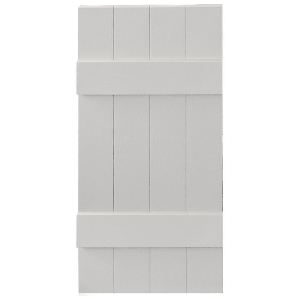 Builders Edge 14 in. x 31 in. BoardNBatten Shutters Pair, 4 Boards