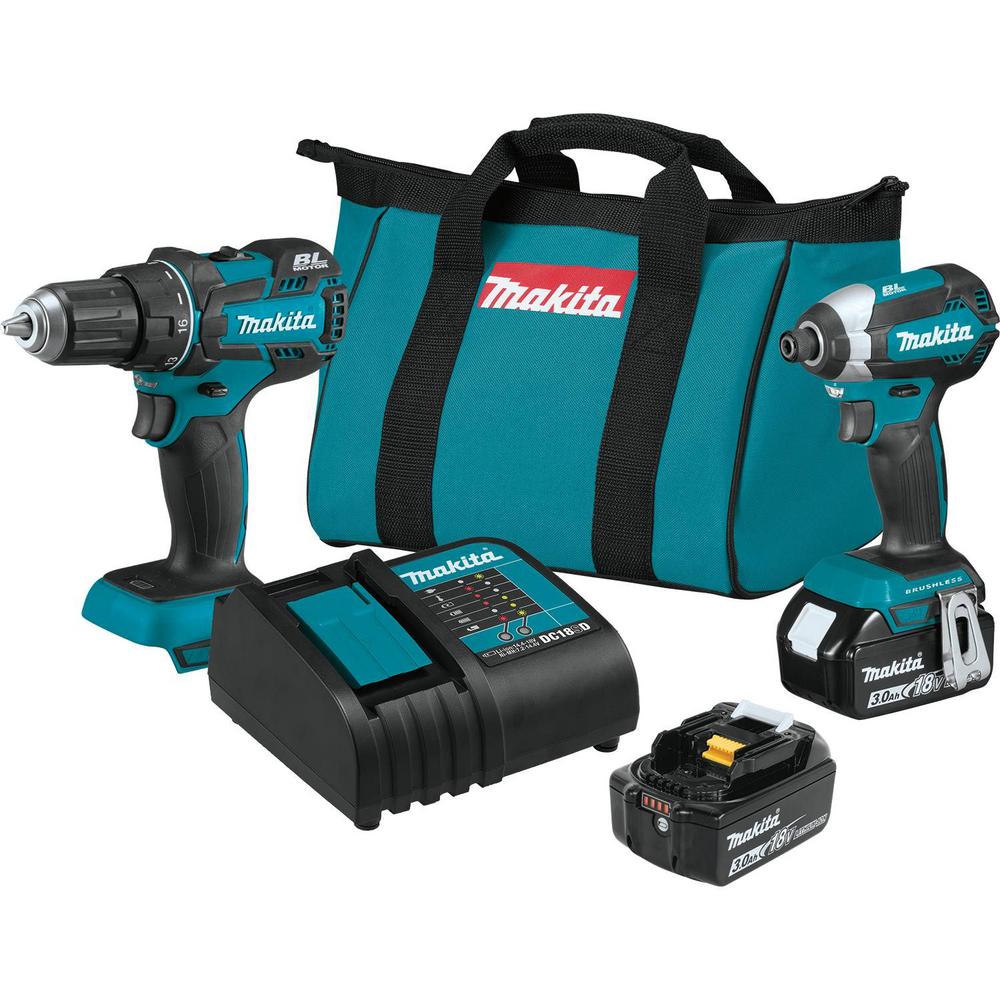 Makita 18 Volt Lithium Ion Cordless 2 Piece Combo Kit Driver Drill