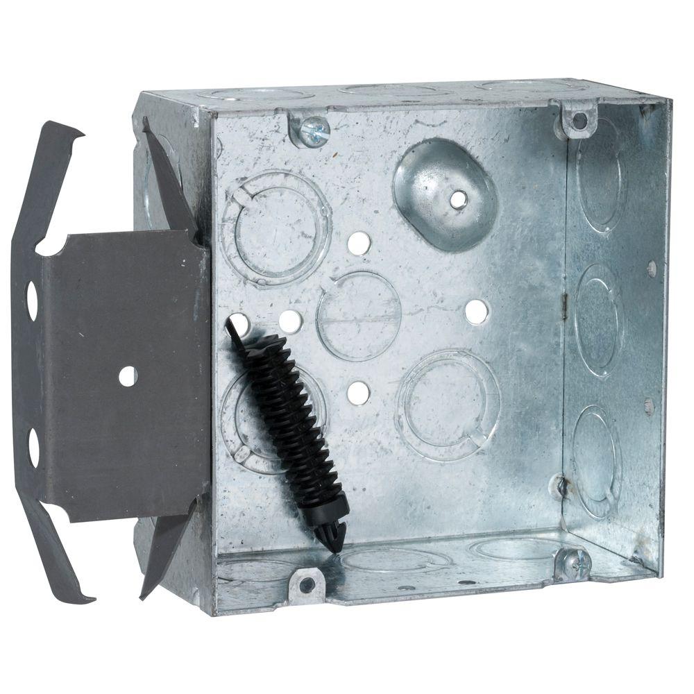 RACO 4-11/16 inch Square Welded Box, 2-1/8 inch Deep with 1/2 and 3/4 inch TKO