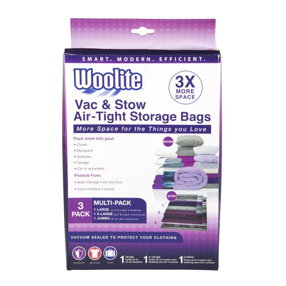 Honey Can Do Jumbo Vacuum Pack Vac 01303 The Home Depot 3pc Vacuum Storage Bags Multi Pack
