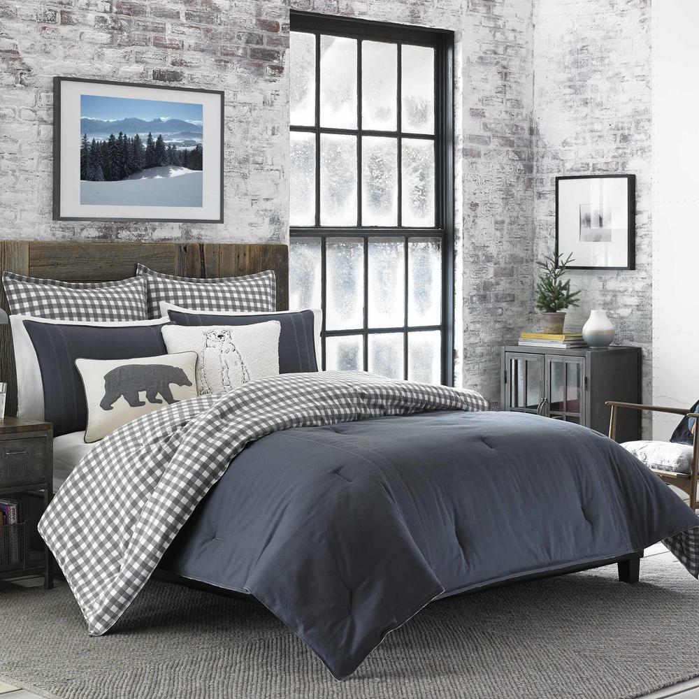 Eddie Bauer Kingston Charcoal Decorative Pillow Cover Set Of 2