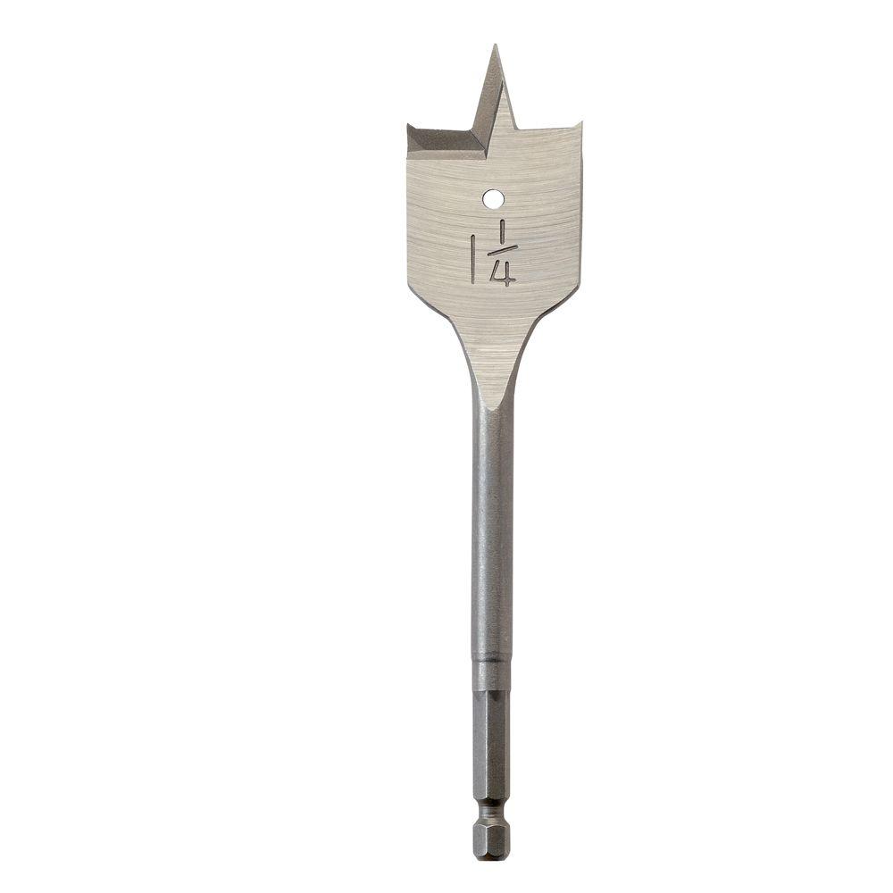 Milwaukee 1-1/4 in. x 6 in. Flat Wood Boring Bit-48-27-1251 - The Home ...