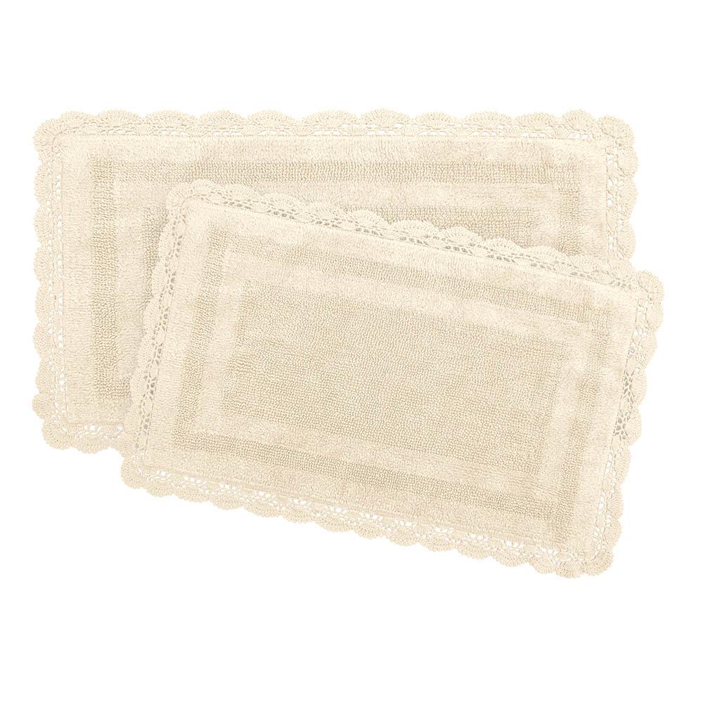 Laura Ashley Crochet 100 Cotton 17 in. x 24 in./21 in. x 34 in. 2