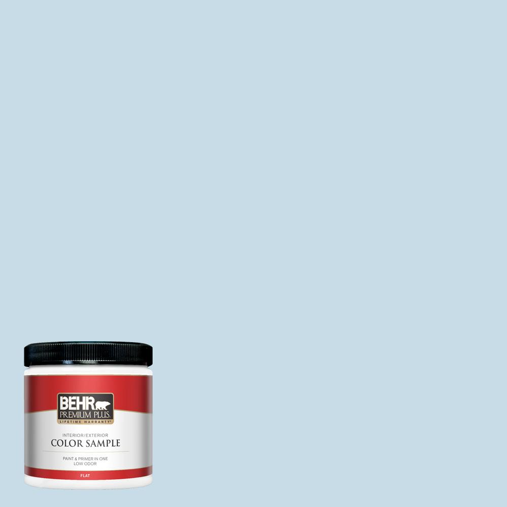 Behr Premium Plus 8 Oz M510 1 Blue Me Away Flat Interior Exterior Paint And Primer In One Sample Pp10016 The Home Depot