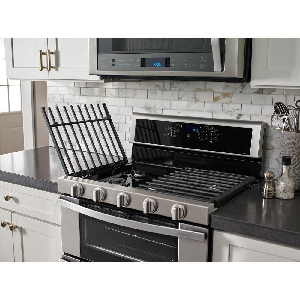 Whirlpool 6 0 Cu Ft Double Oven Gas Range With Center Oval Burner 8 Whirlpool 6 0 Cu Ft Double Oven Gas Range