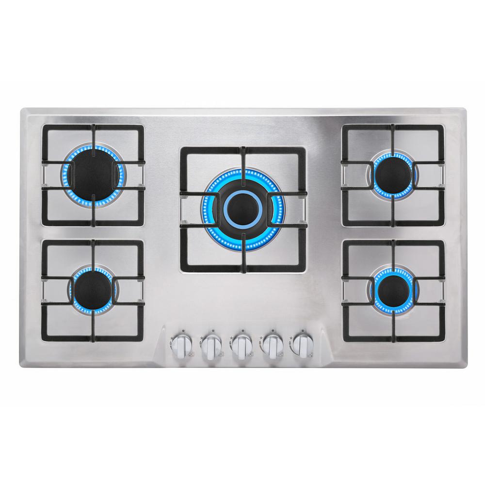 Empava 34 In Gas Stove Cooktop In Stainless Steel With 5 Italy