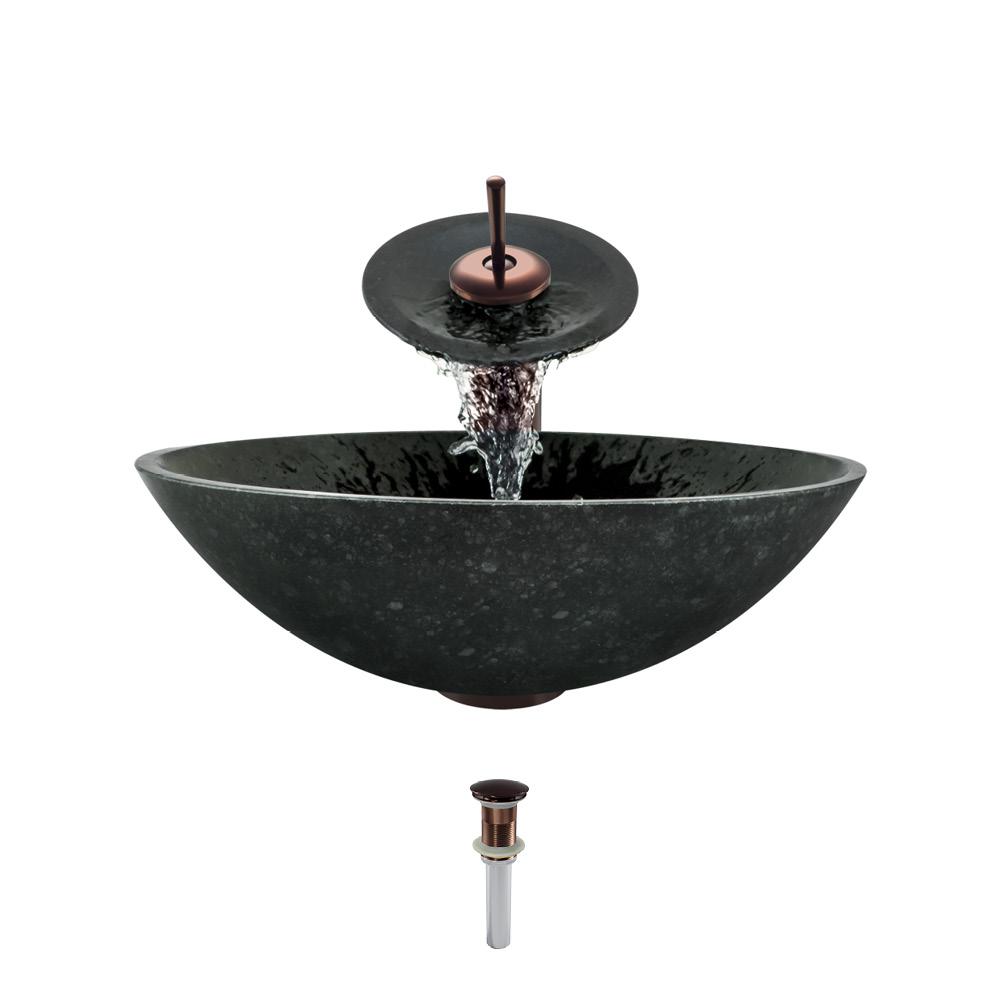 MR Direct Stone Vessel Sink in Honed Basalt Black Granite with