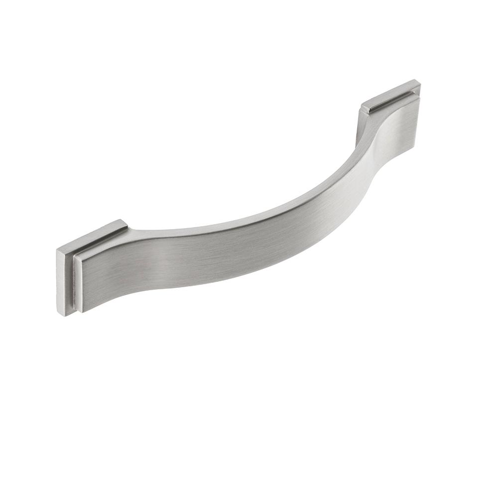 architectural smooth 3-1/2 in. center-to-center satin nickel drawer pull