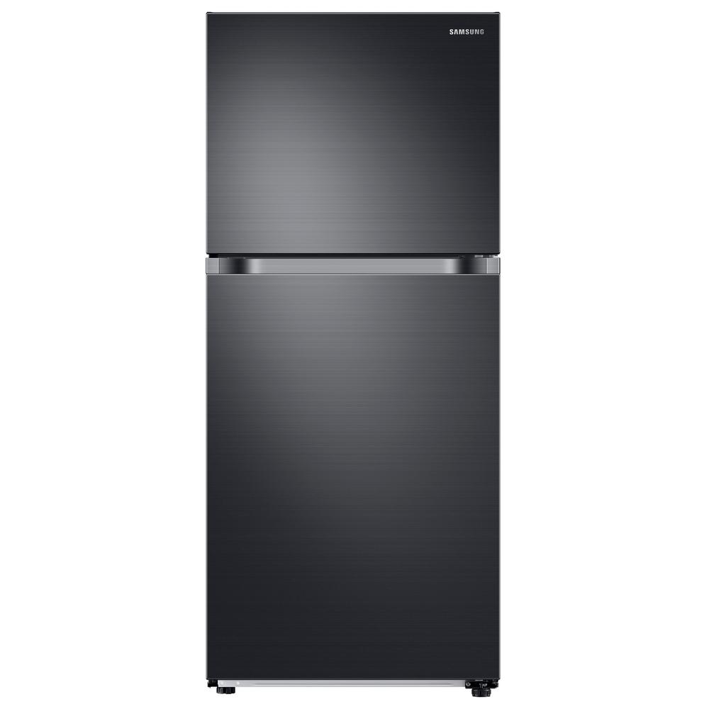 Samsung 17 6 Cu Ft Top Freezer Refrigerator With Flexzone Freezer In Fingerprint Resistant Black Stainless Energy Star