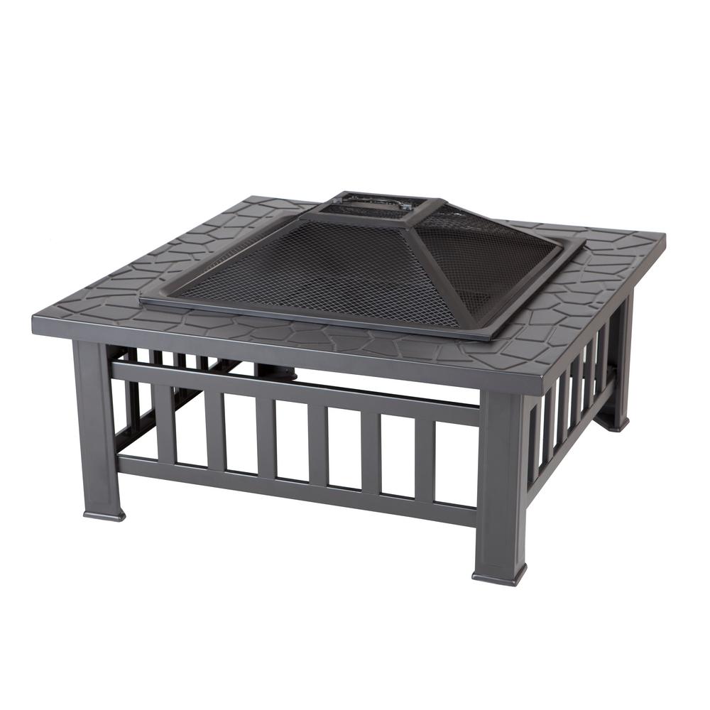 Fire Sense Stonemont 23 In Square Steel Black Fire Pit 62249