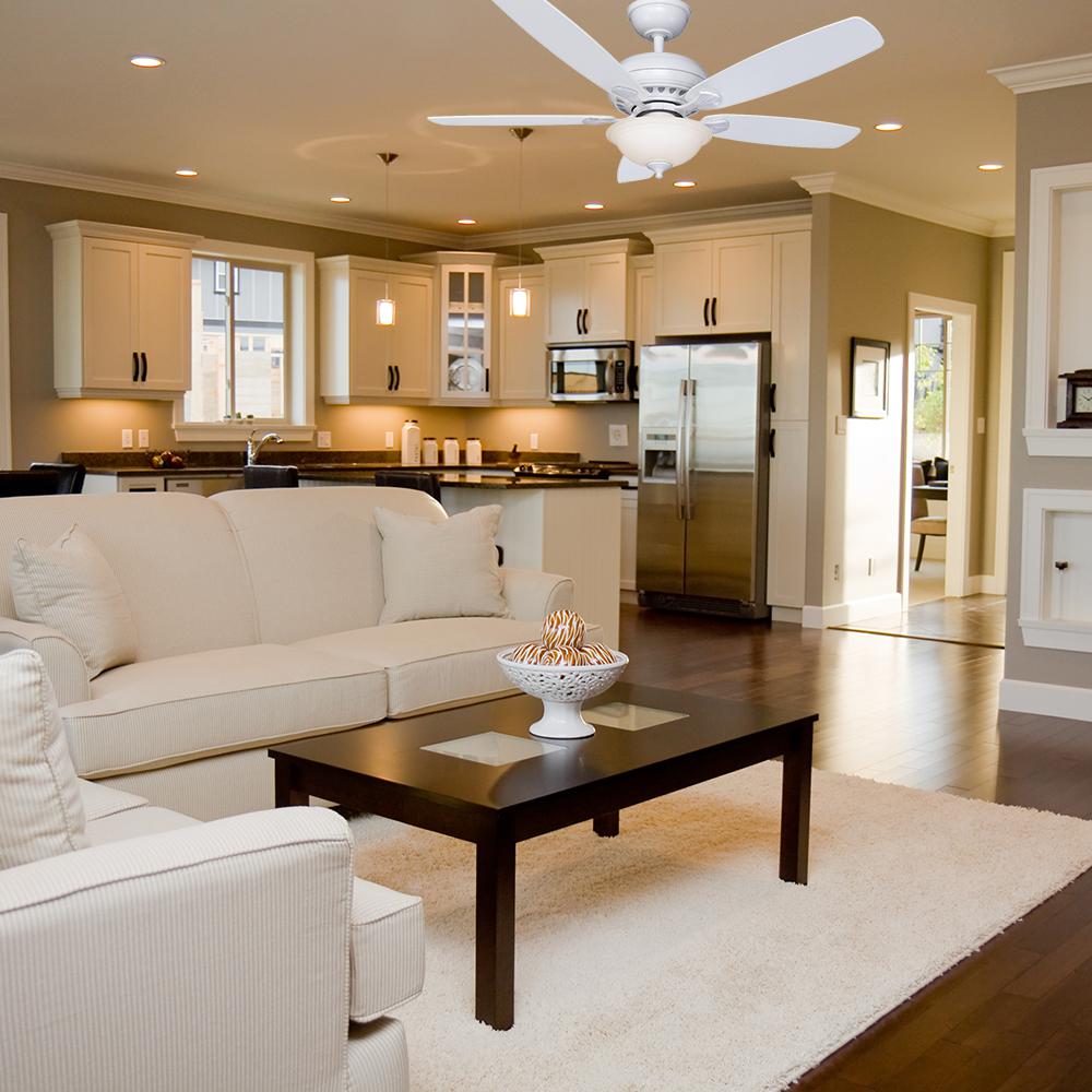Hampton Bay Southwind 52 In Led Indoor Matte White Ceiling Fan With Light Kit And Remote Control