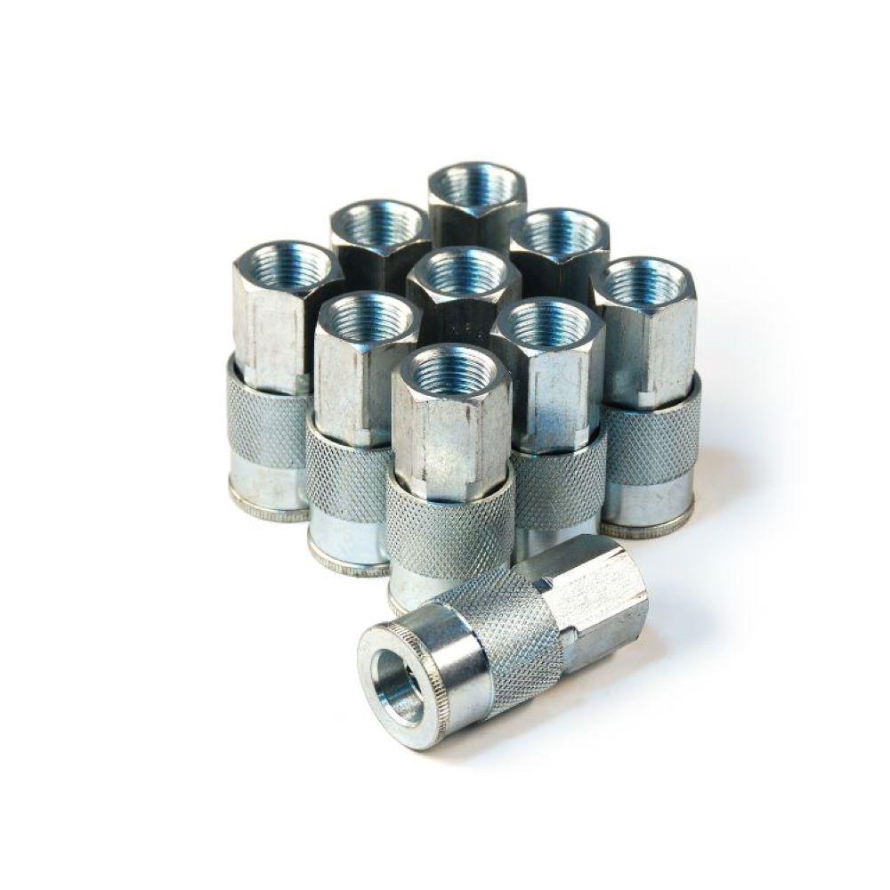 Automotive T-Style 3//8 x 3//8 Female Steel Coupler Primefit TC3838FS-B10-P 10-Pack
