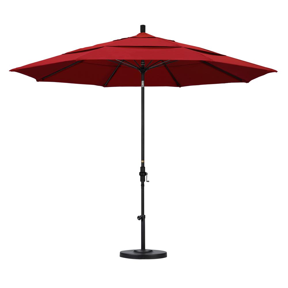 California Umbrella 11 Ft Black Aluminum Pole Market Fiberglass