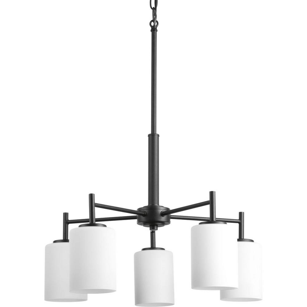 Progress Lighting Replay 5 Light Black Chandelier With Etched White Glass P4319 31 The Home Depot - Black And White Chandelier Photos Progress Lighting Replay 5 Light Black Chandelier With Etched White Glass P4319 31 The Home Depot - Black And White Chandelier Photos