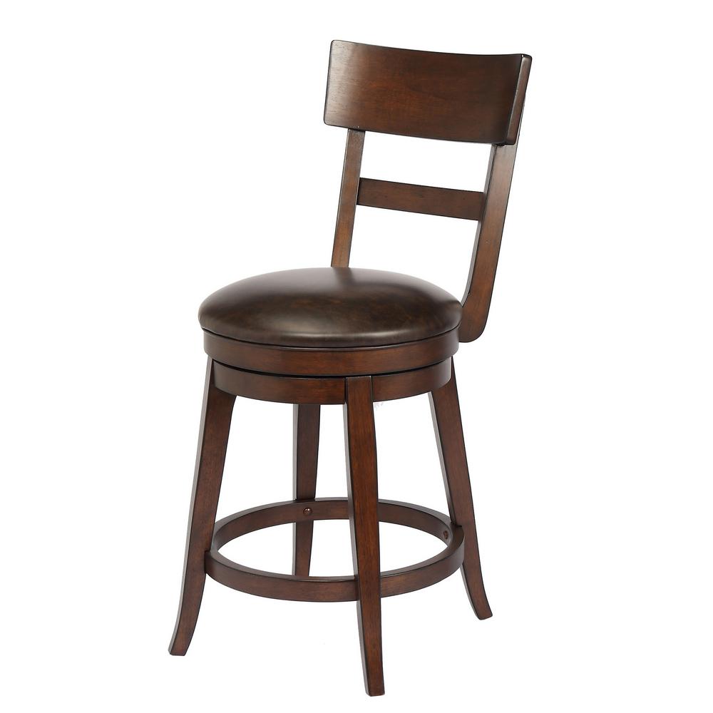 Craft Main Alex 24 In Walnut Counter Height Barstool Single Chp Walnut Counter Height Barstool Single